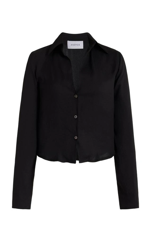 Anemos Anemos - Matte-Crepe Shirt - Black - XL - Moda Operandi 1