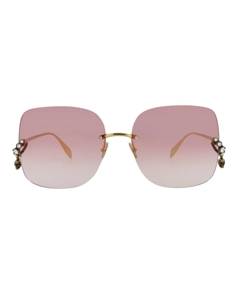 Alexander McQueen Square-Frame Metal Sunglasses 1