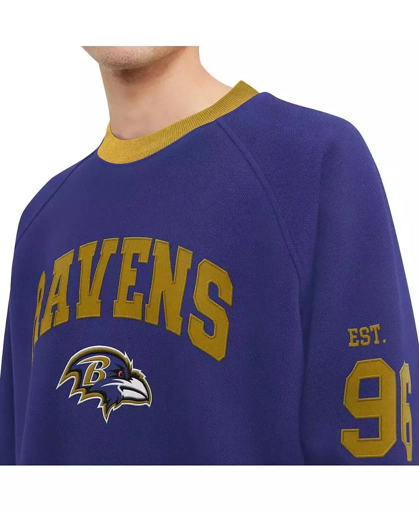 Tommy Hilfiger Men's Purple Baltimore Ravens Reese Raglan Tri-Blend Pullover Sweatshirt 3