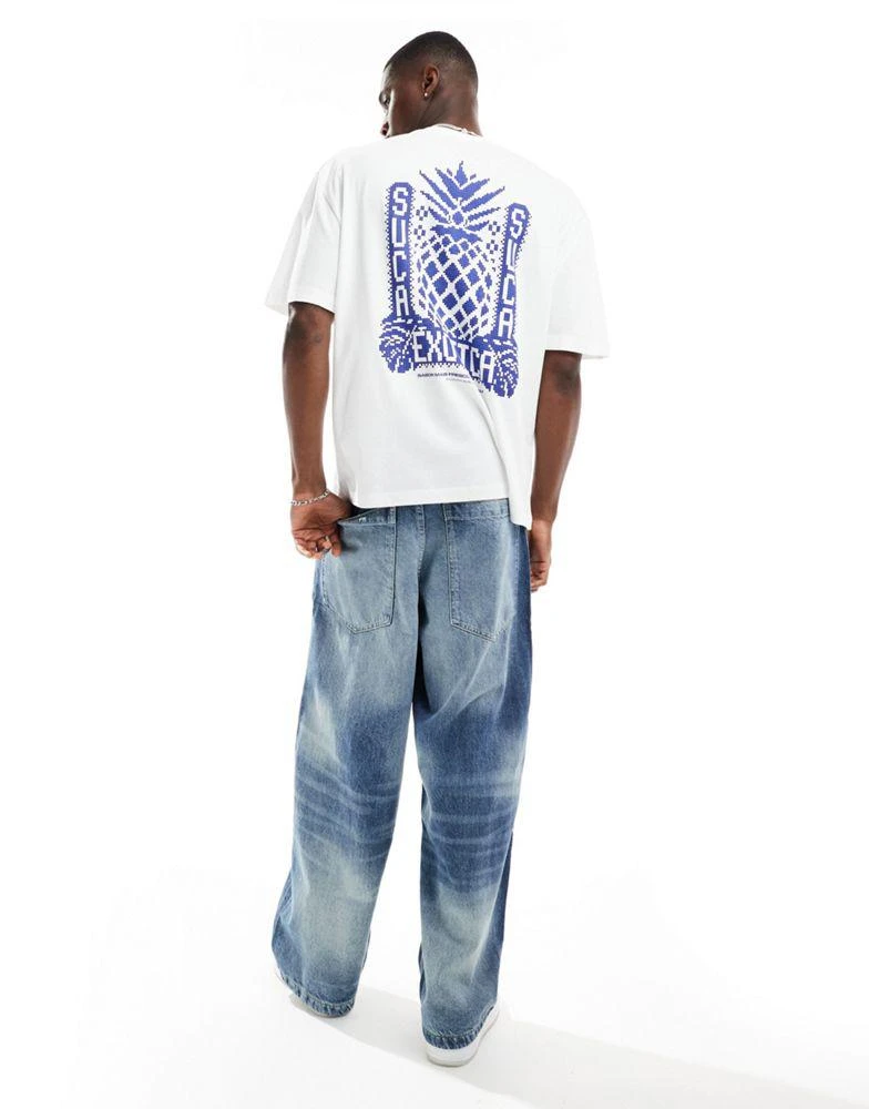 ASOS ASOS DESIGN oversized t-shirt in white with pineapple back print 3