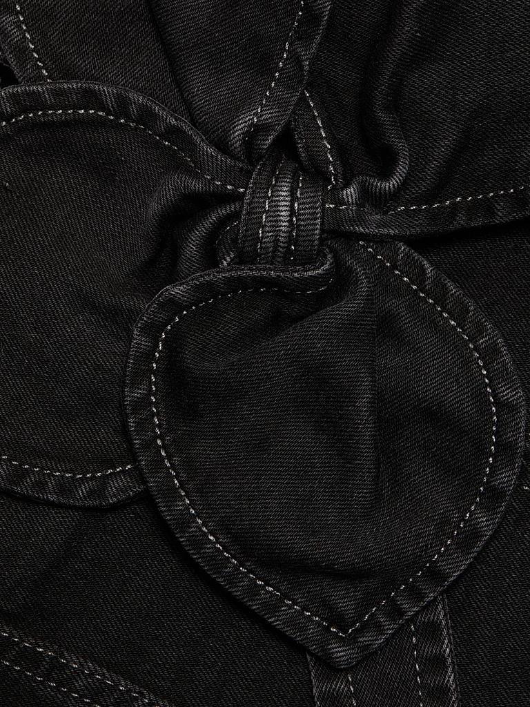 AREA Denim Bow Halter Top 7