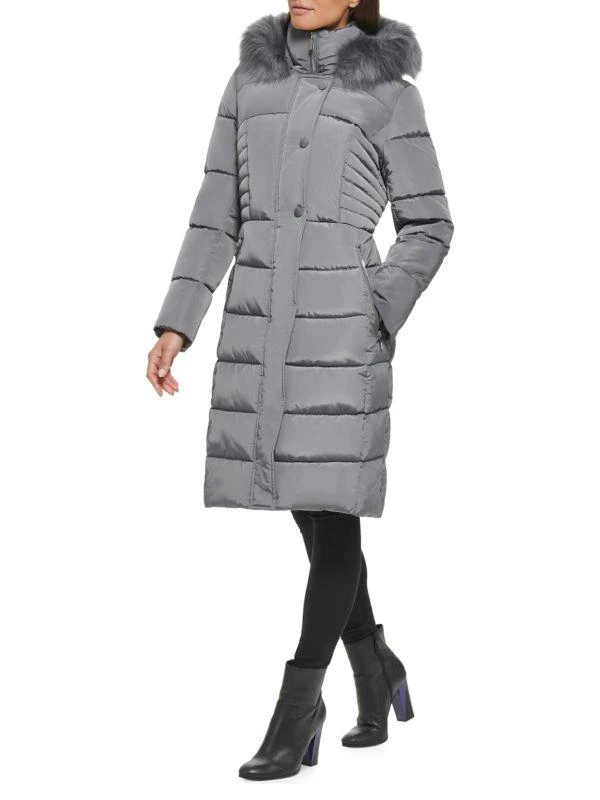 Kenneth Cole Faux Fur Trim Puffer Coat 4