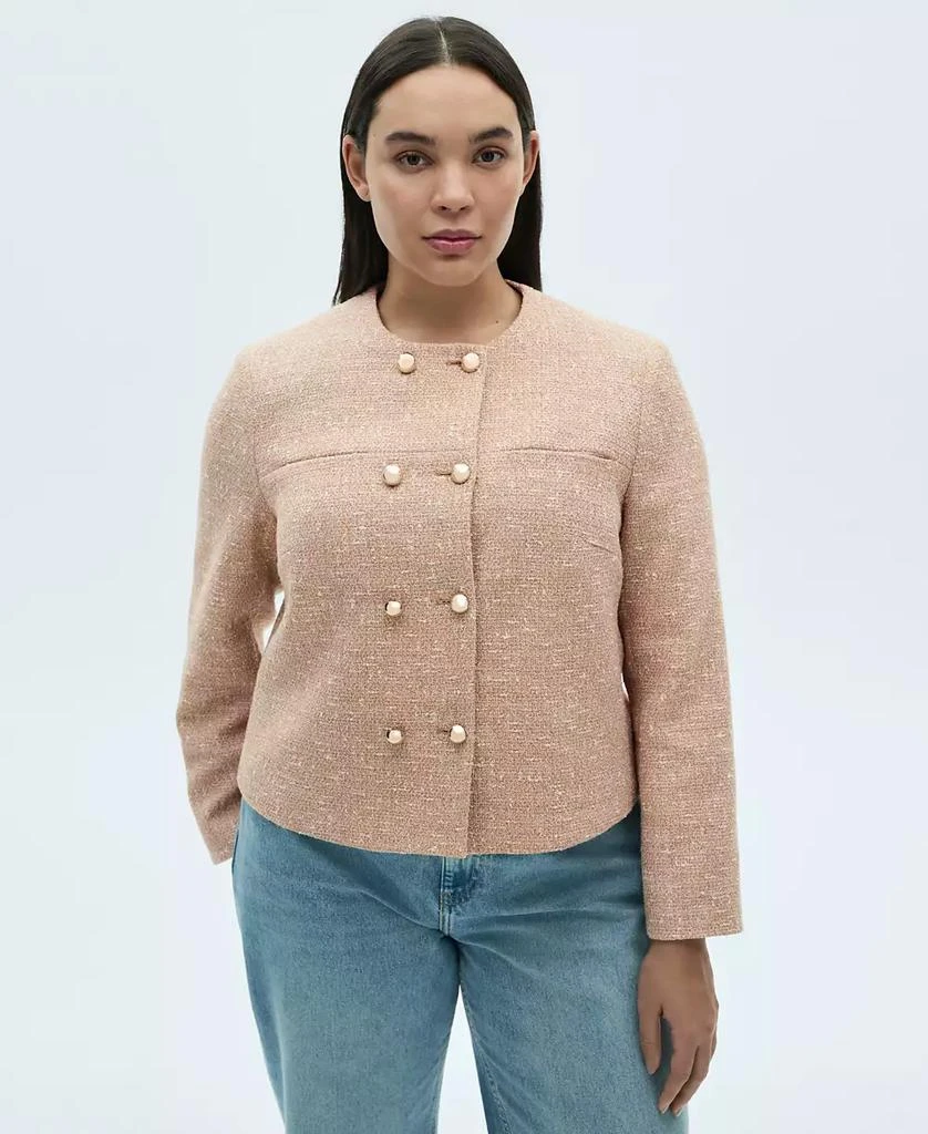 Mango Women's Double-Breasted Tweed Jacket 2