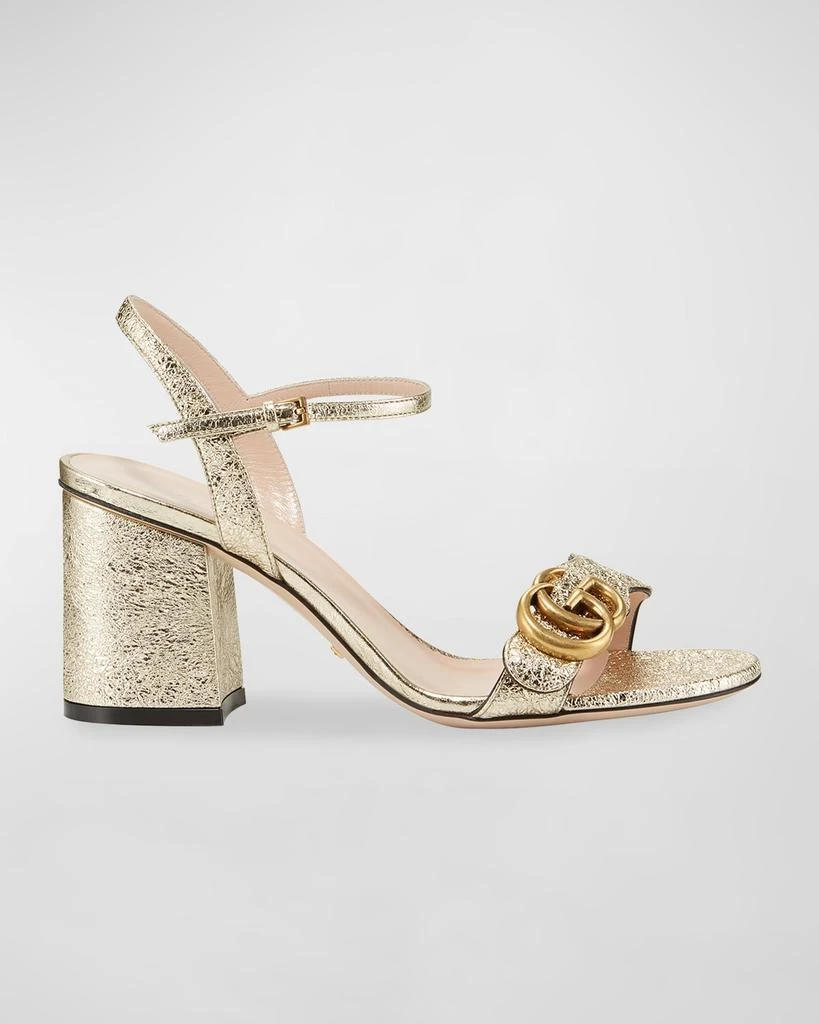 Gucci Marmont Metallic High-Heel Sandals 1