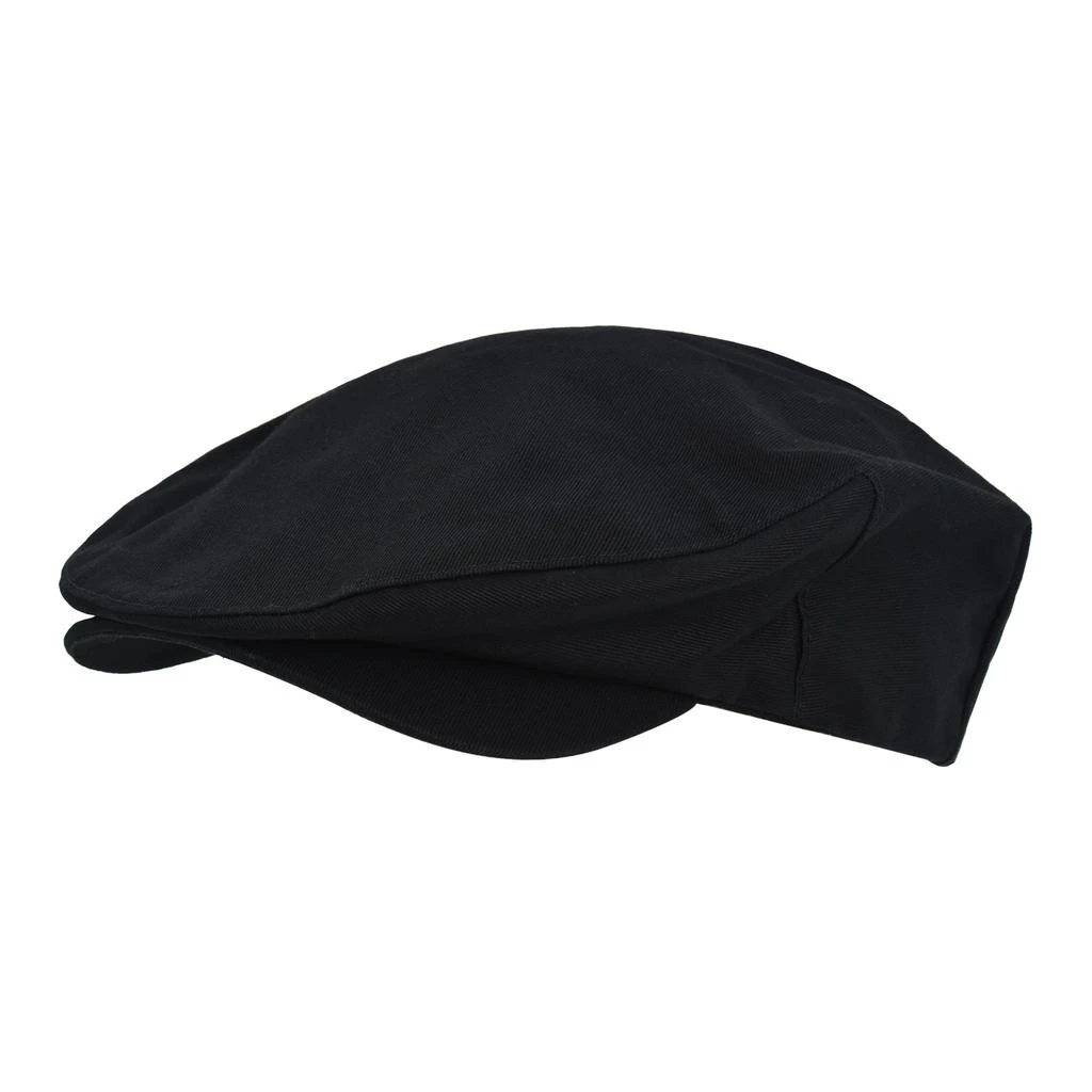 Concept One True Religion Flat Cap, Cotton Breathable Driving Newsboy Hat with Horseshoe Woven Logo, Black 5