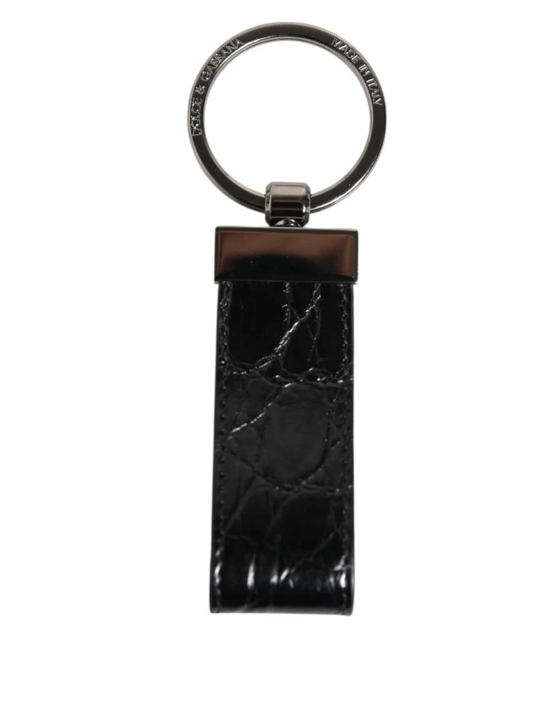 Dolce 
Gabbana Leather Logo Metal Ring Keychain Holder Men Men
s Keyring