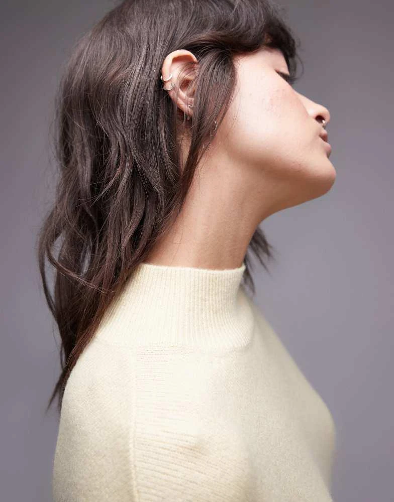 & Other Stories & Other Stories wool blend mock neck jumper in light yellow 3