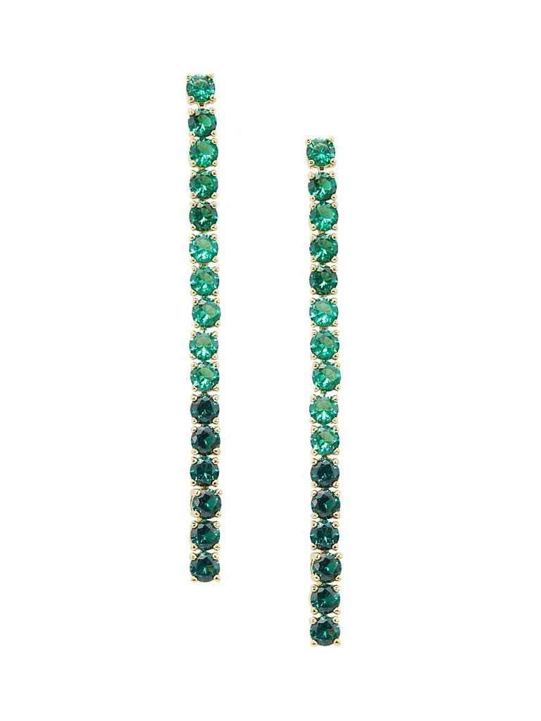 Adriana Orsini 18K-Gold-Plated 
Crystal Tennis Earrings 1