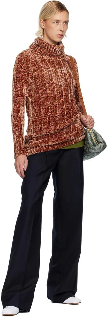 Dries Van Noten Pink 
Brown Long Viscose Turtleneck 5