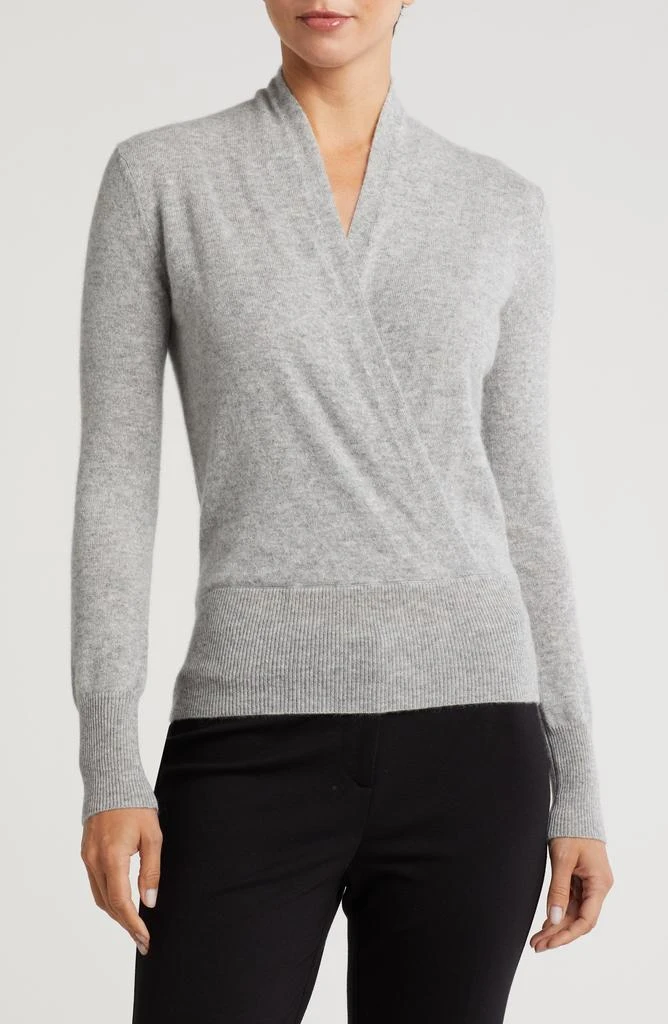 Sofia Cashmere Cashmere Faux Wrap Sweater 1