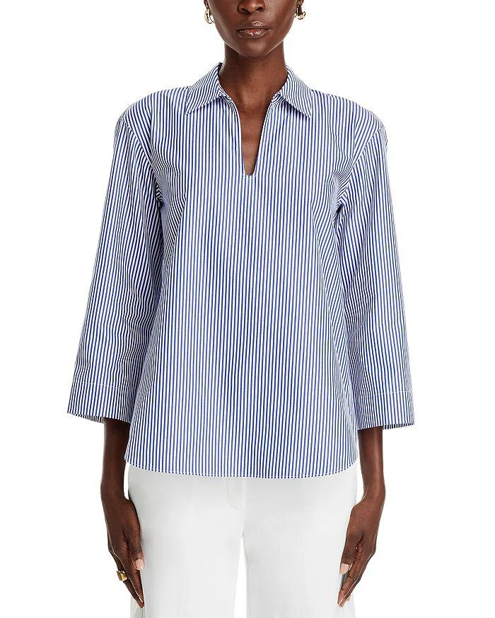 Lafayette 148 New York Bracelet Sleeve Popover Shirt 3