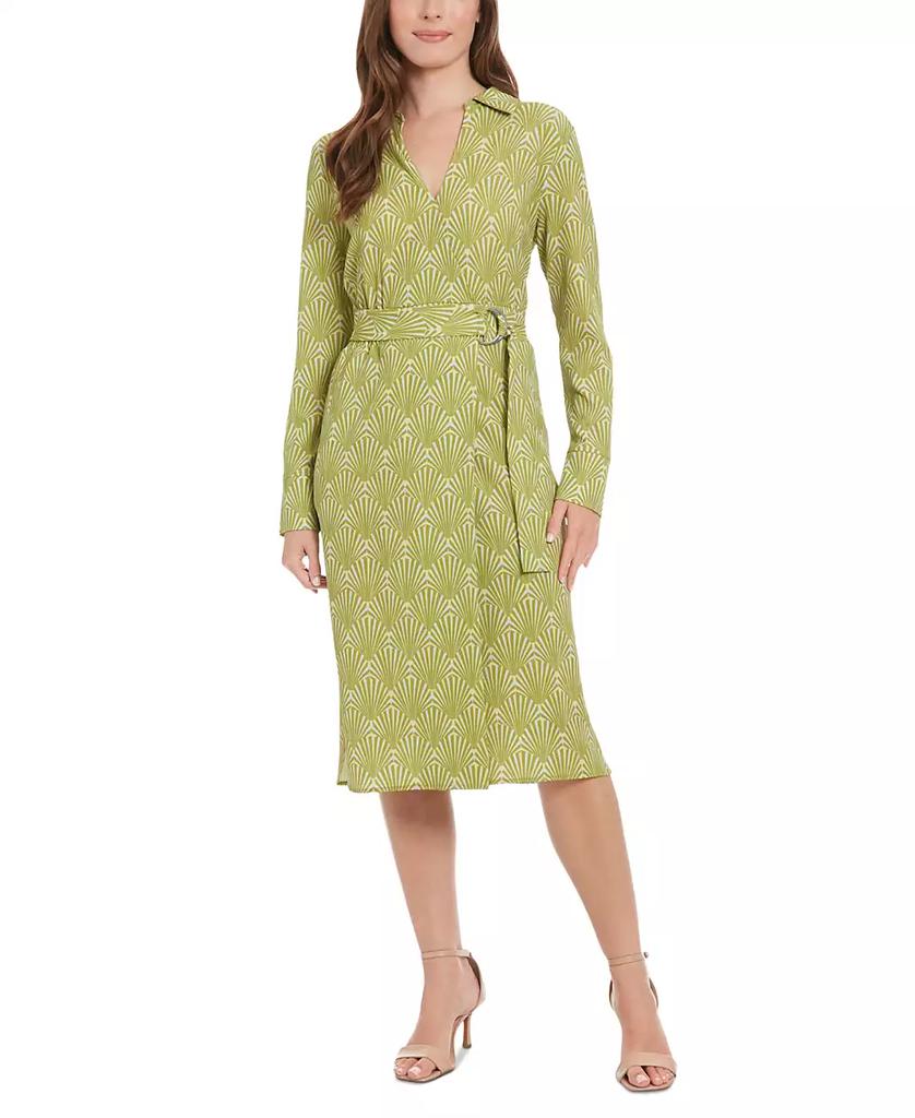 Maggy London Petite Printed Faux-Wrap Dress