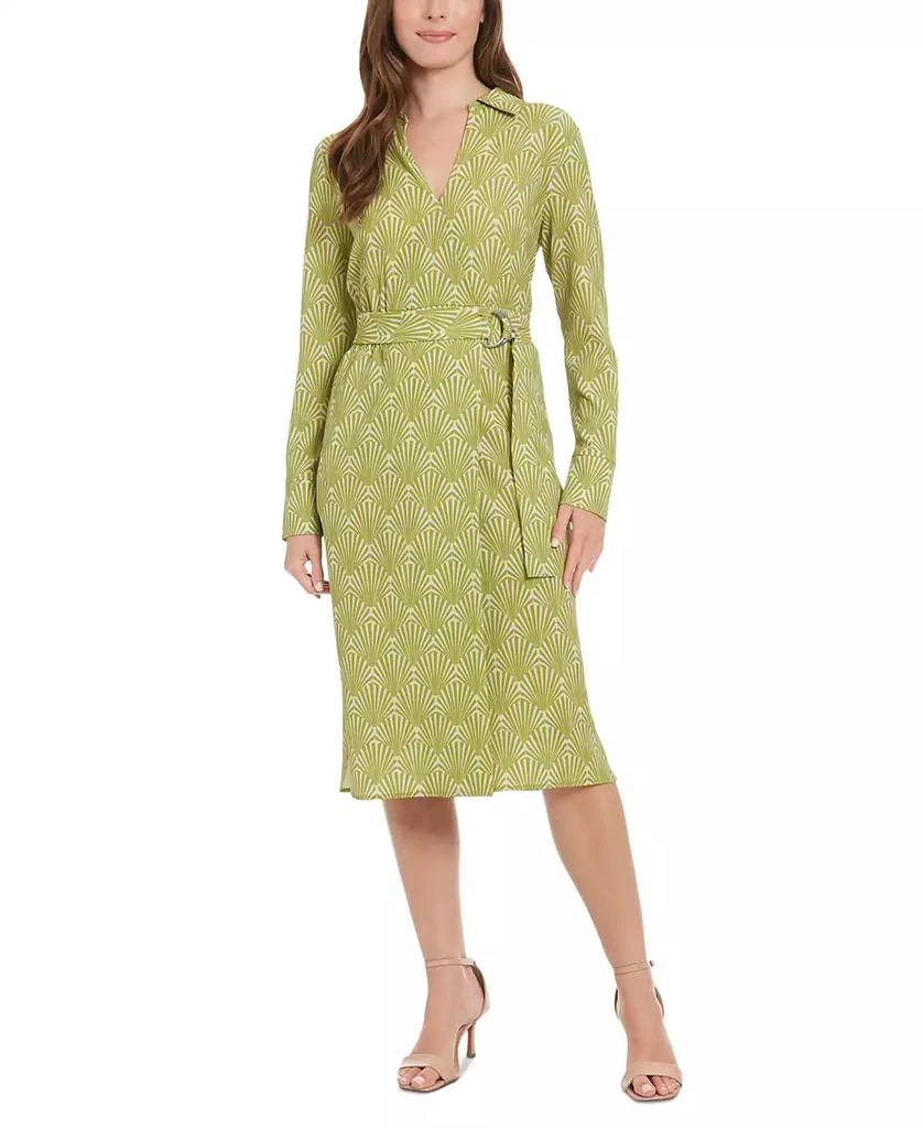 Maggy London Petite Printed Faux-Wrap Dress 1