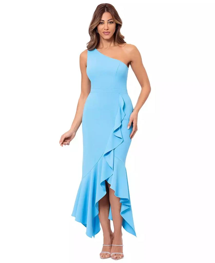 XSCAPE Women's One-Shoulder High-Low Dress 1