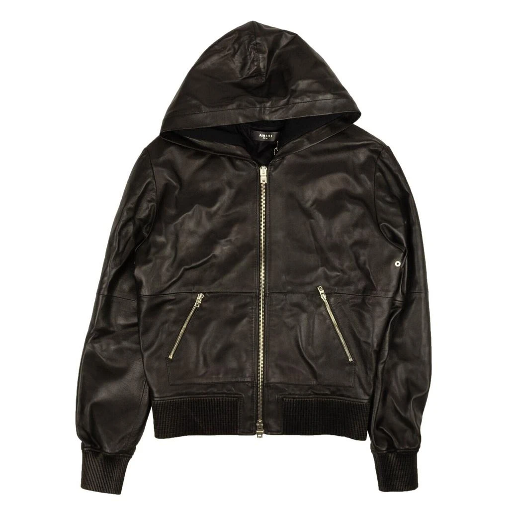 AMIRI Black Leather Hoodie 4