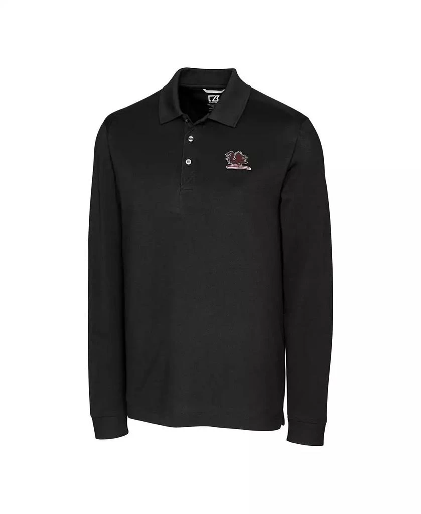 Cutter & Buck Men's Black South Carolina Gamecocks Advantage Tri-Blend Pique Long Sleeve DryTec Polo 3