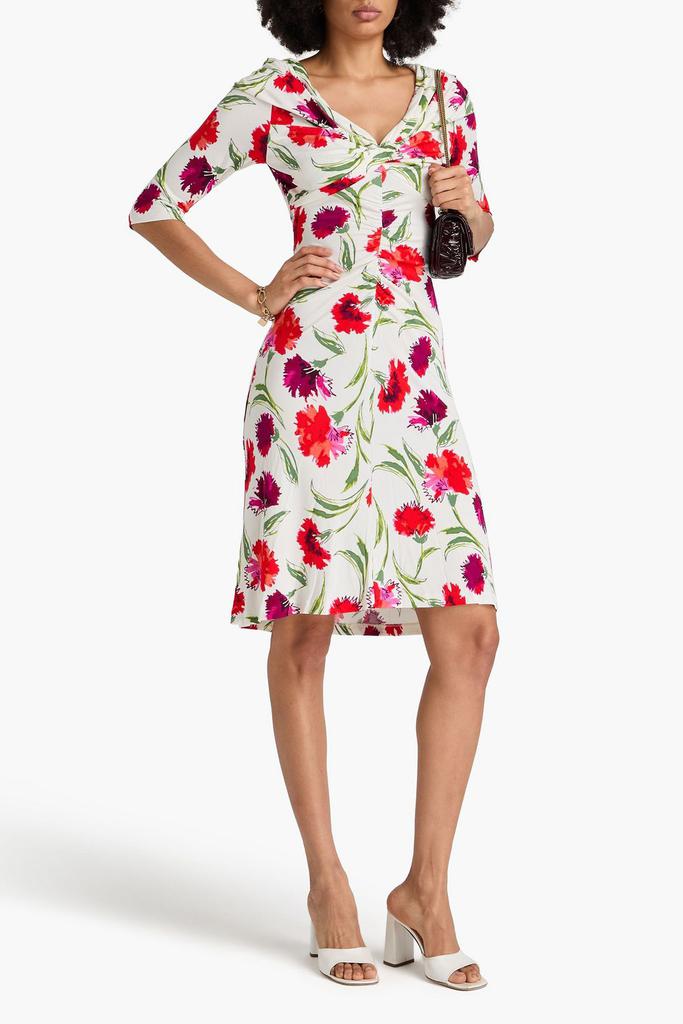 Diane von Furstenberg Jim ruched floral-print jersey dress
