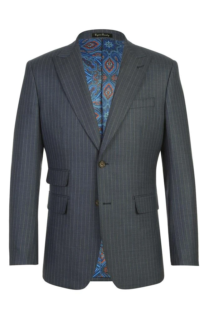 English Laundry Pinstripe Navy Wool Blend Suit 6