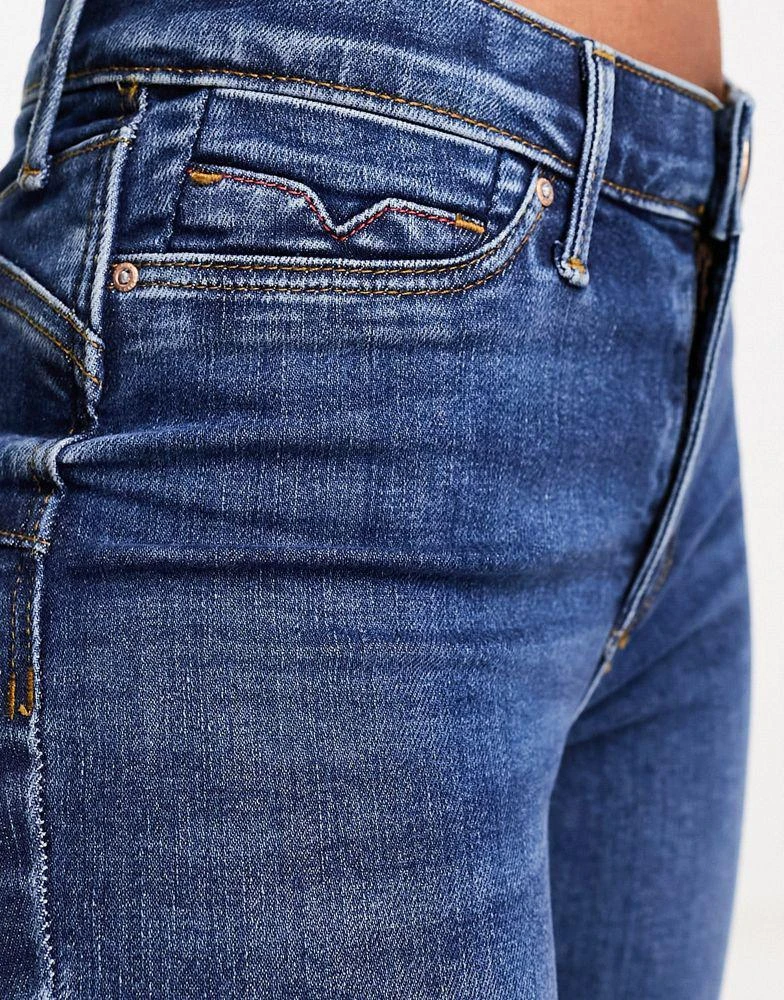 River Island River Island Molly mid rise sculpt skinny jeans in mid blue wash 4