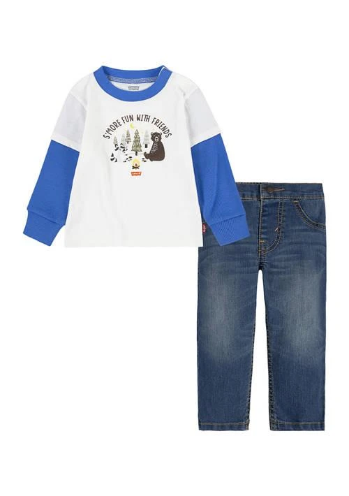 Levi's S Baby Boys Smore Friends Graphic T Shirt And Jeans Set 1