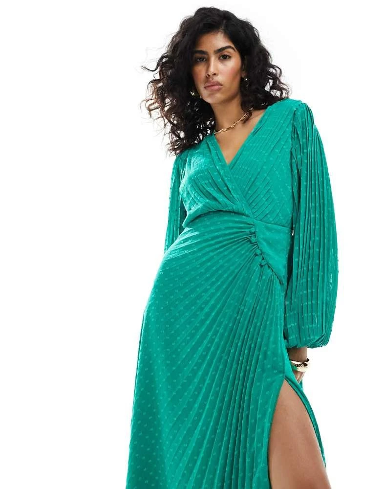 green chiffon wrap dress Aqua Chiffon Wrap Front V-Neck Short Sleeve Pleated Maternity Maxi Dress Small - PinkBlush
