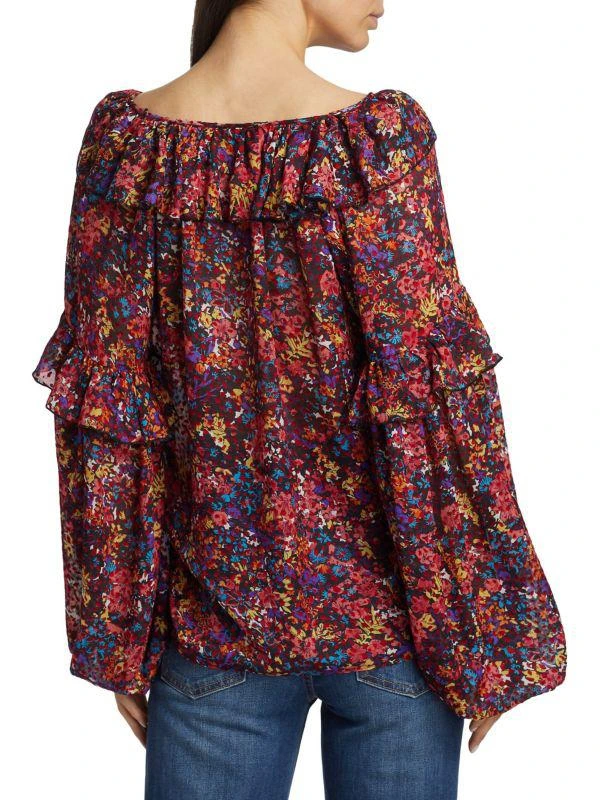 Ramy Brook Lana Floral Ruffled Top 2