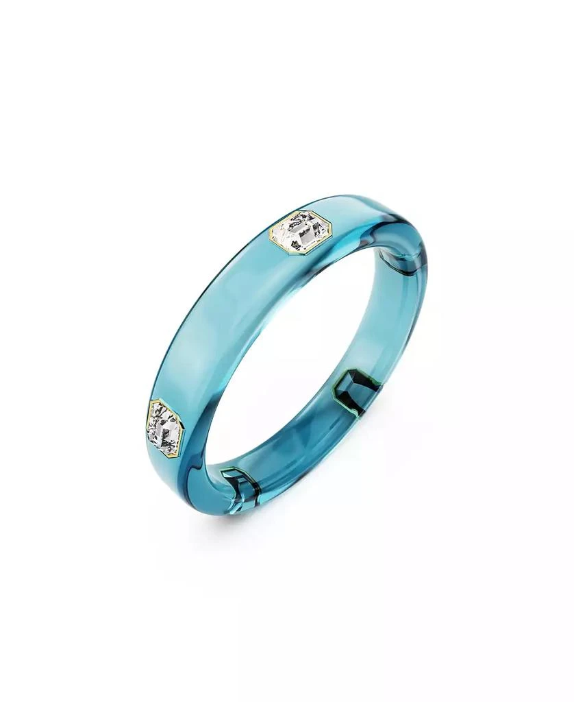 Swarovski Dulcis Octagon Cut Blue Gold-Tone Plated Bangle Bracelet 3