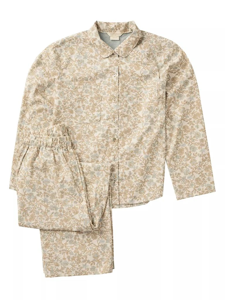 Coyuchi Women's Isla Organic Cotton Long Sleeve Pajama Set 1
