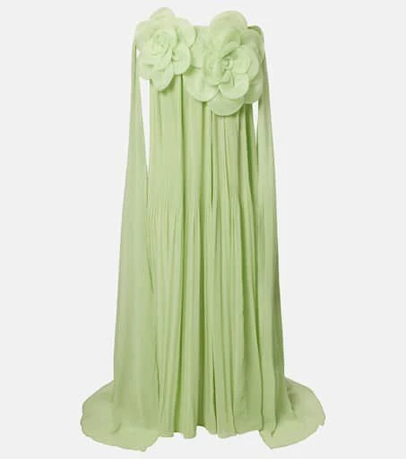 Leo Lin Jaclyn floral-appliqué bustier gown