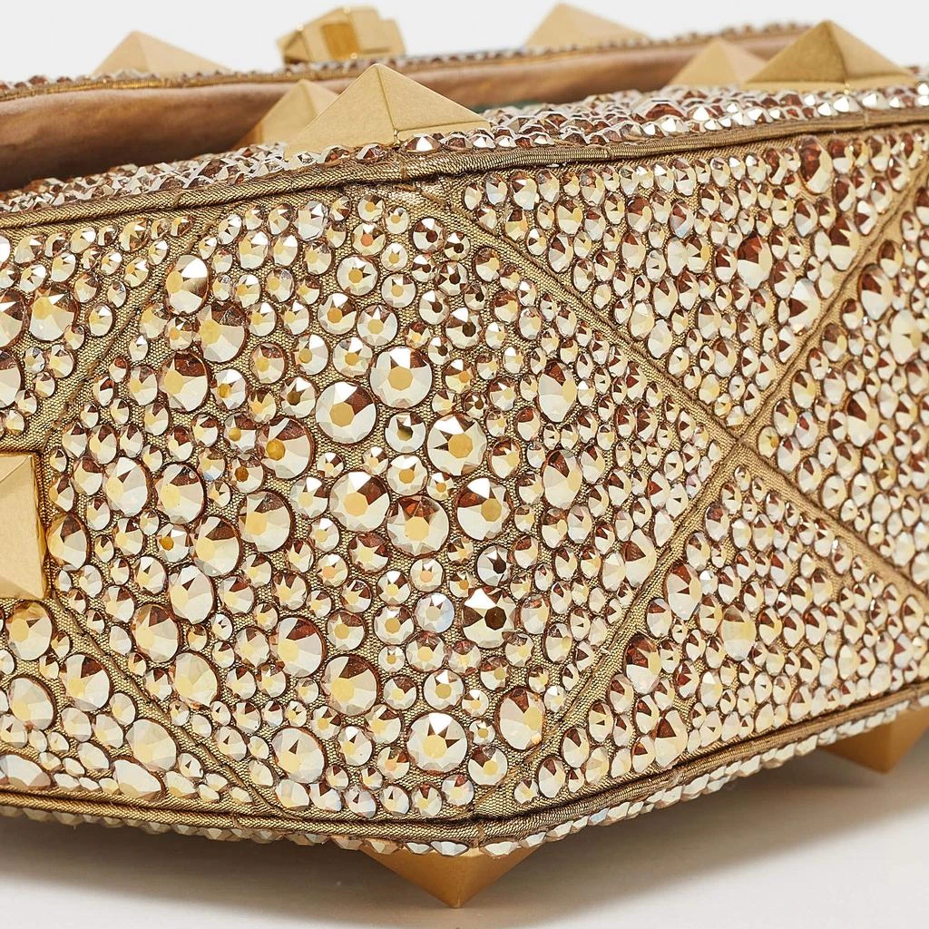 Valentino Valentino Gold Crystal Studded Medium Roman Stud Top Handle Bag 12