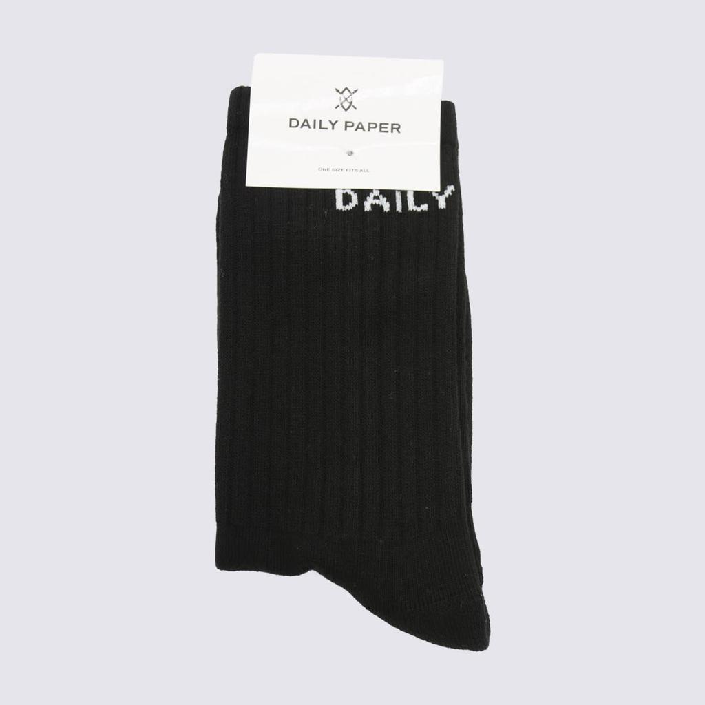 DAILY PAPER Black And White Cotton Blend Socks