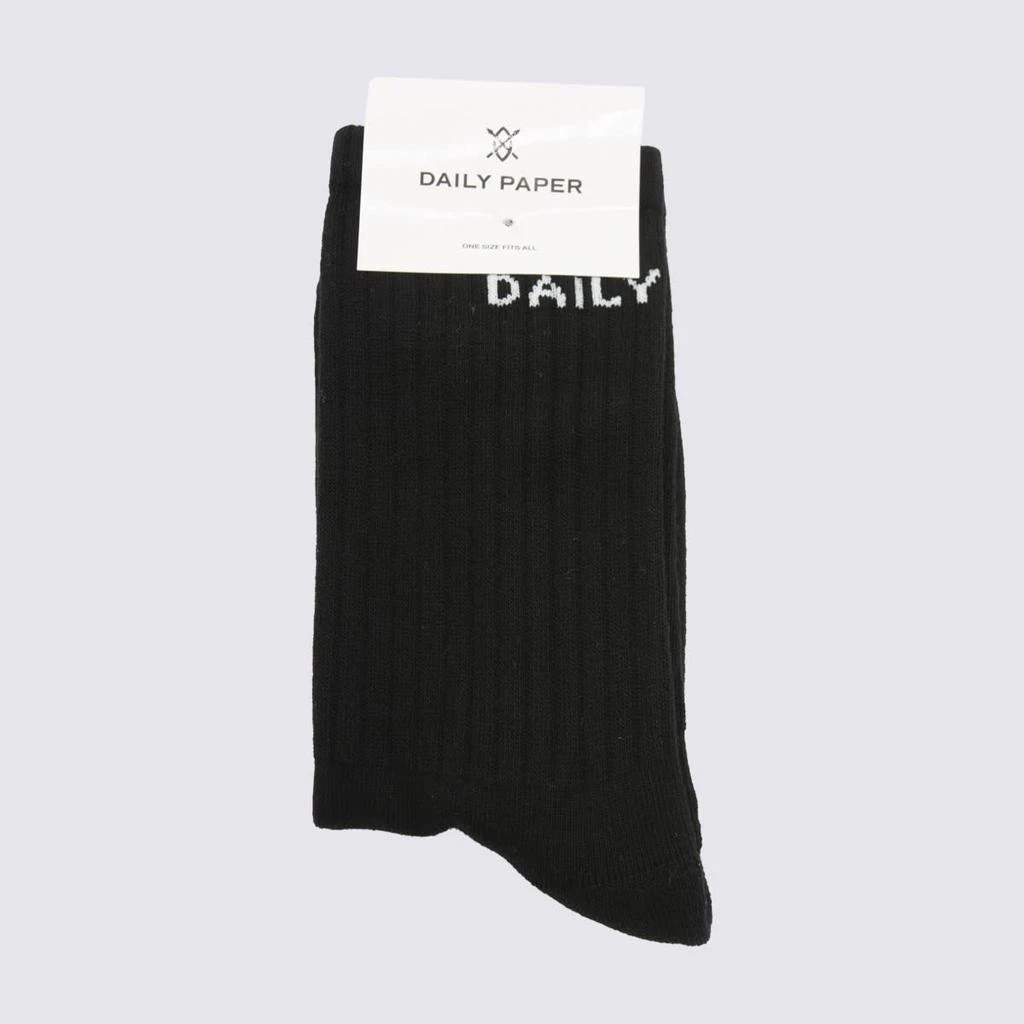 DAILY PAPER Black And White Cotton Blend Socks 2