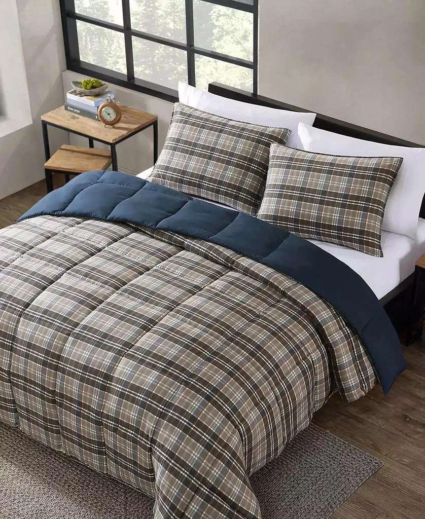 Eddie Bauer CLOSEOUT! Rugged Plaid Micro Suede Reversible 2 Piece Duvet Cover Set 10
