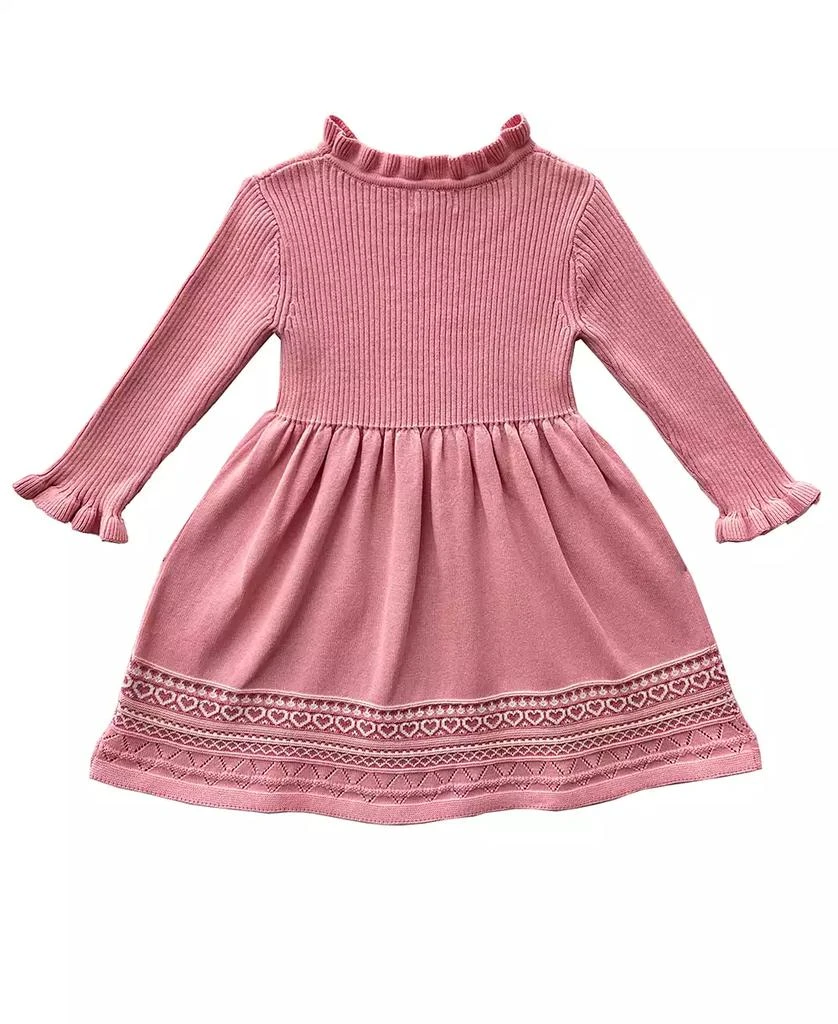 Blueberi Boulevard Infant and Toddler Ruffle Trim Ribbed Border Trim Sweater Dress 2