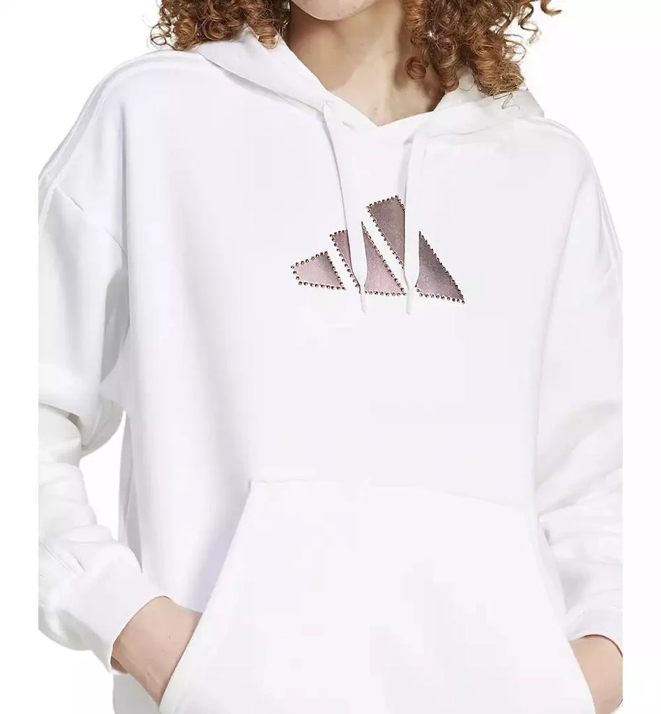 Adidas Women's Holiday Graphic 3-Stripes Oversized Hoodie 4