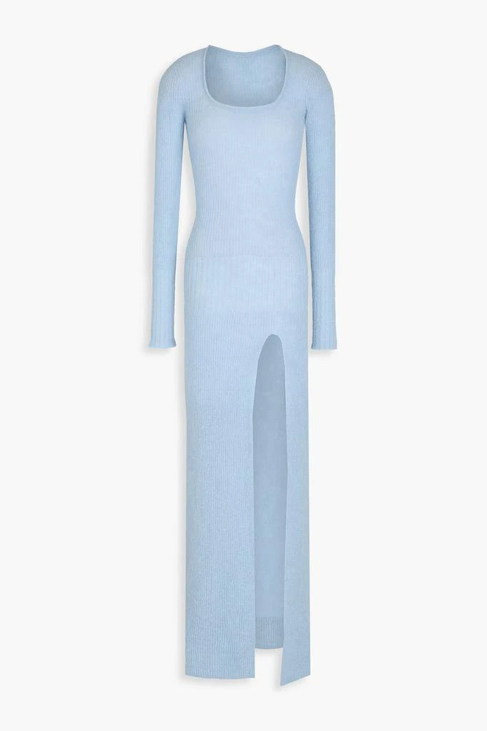 Jacquemus Dao brushed ribbed-knit maxi dress 1