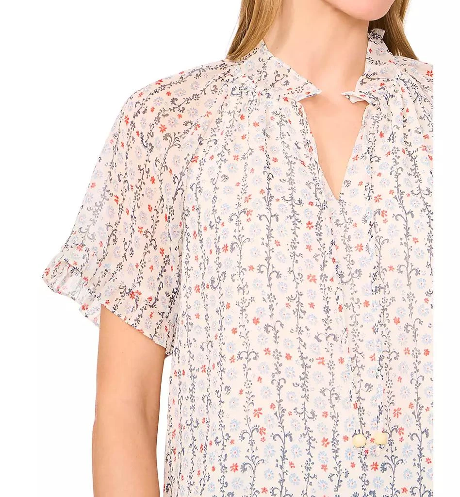 CeCe Women's Floral-Print Ruffled Top 2