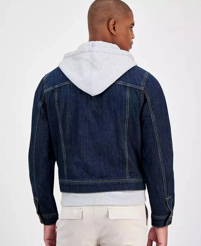 Sun + Stone Men's Reeves Trucker Hooded Denim Jacket, Created for Macy's 4