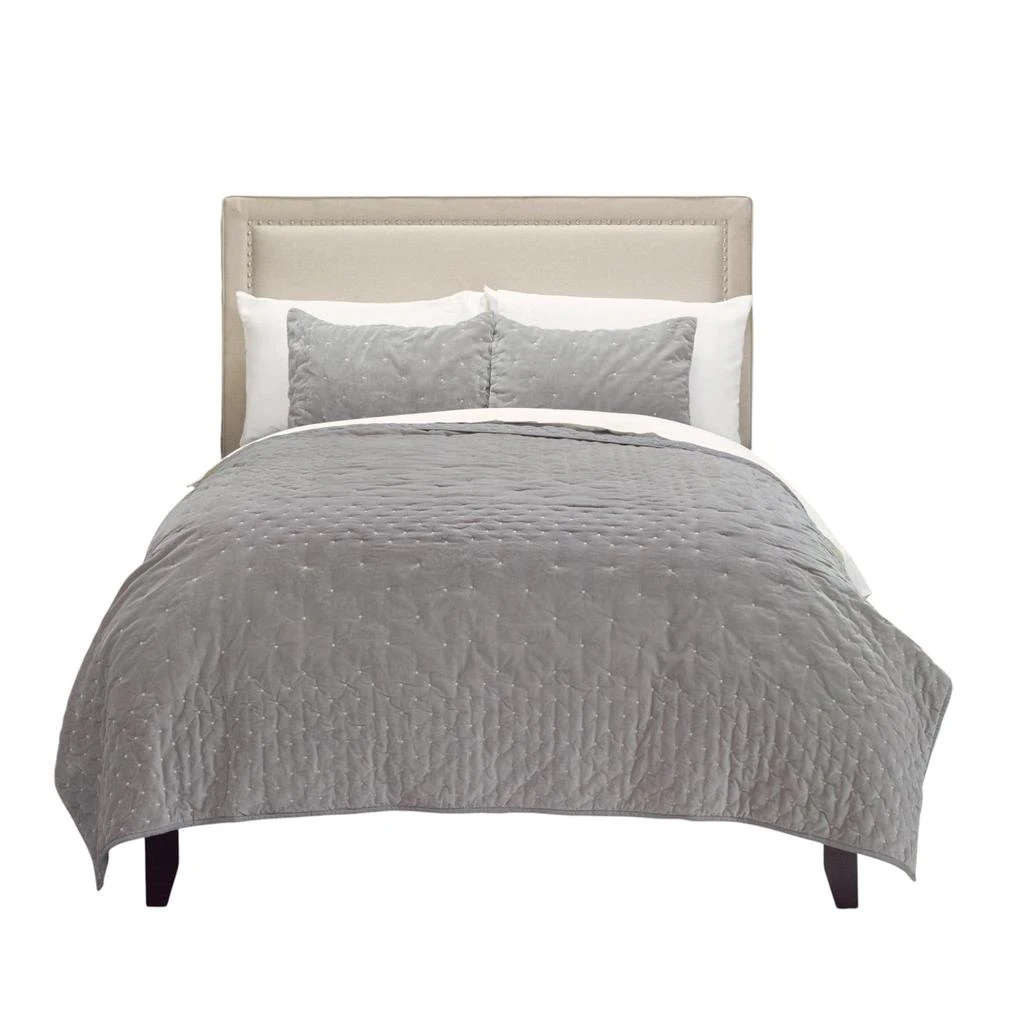 Hivvago Gray Polka Dots King Quilt