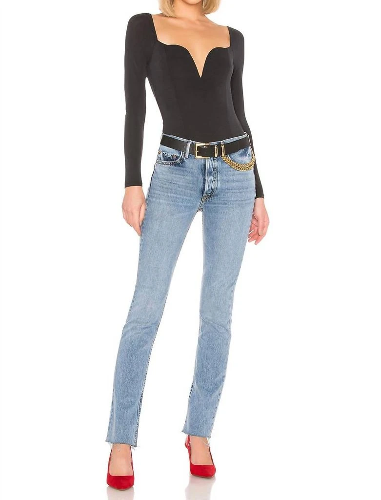 GRLFRND Grlfrnd - ADDISON HIGH RISE SPLIT HEM RIGID BUTTON FLY JEANS 4