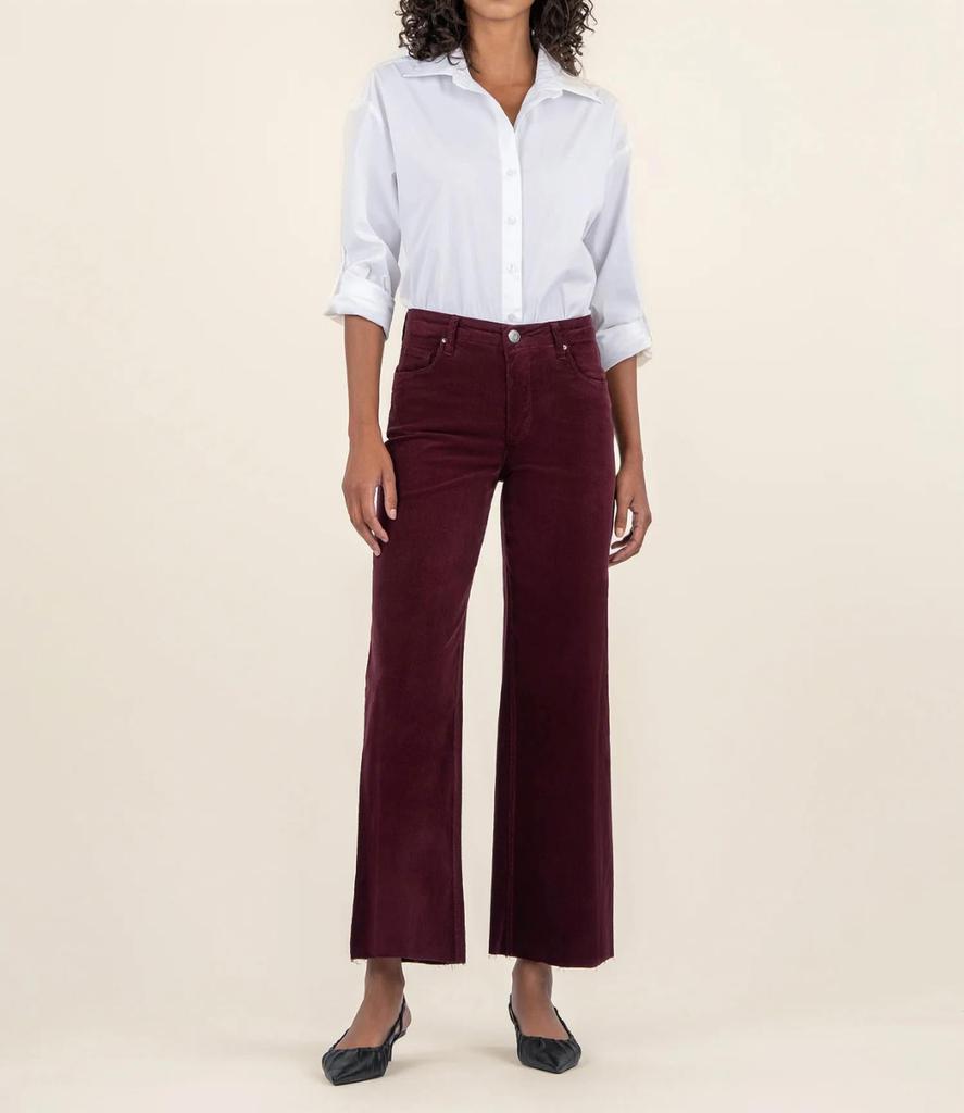 KUT from the Kloth Kut From The Kloth - Meg High Rise Wide Leg Raw Hem Pants
