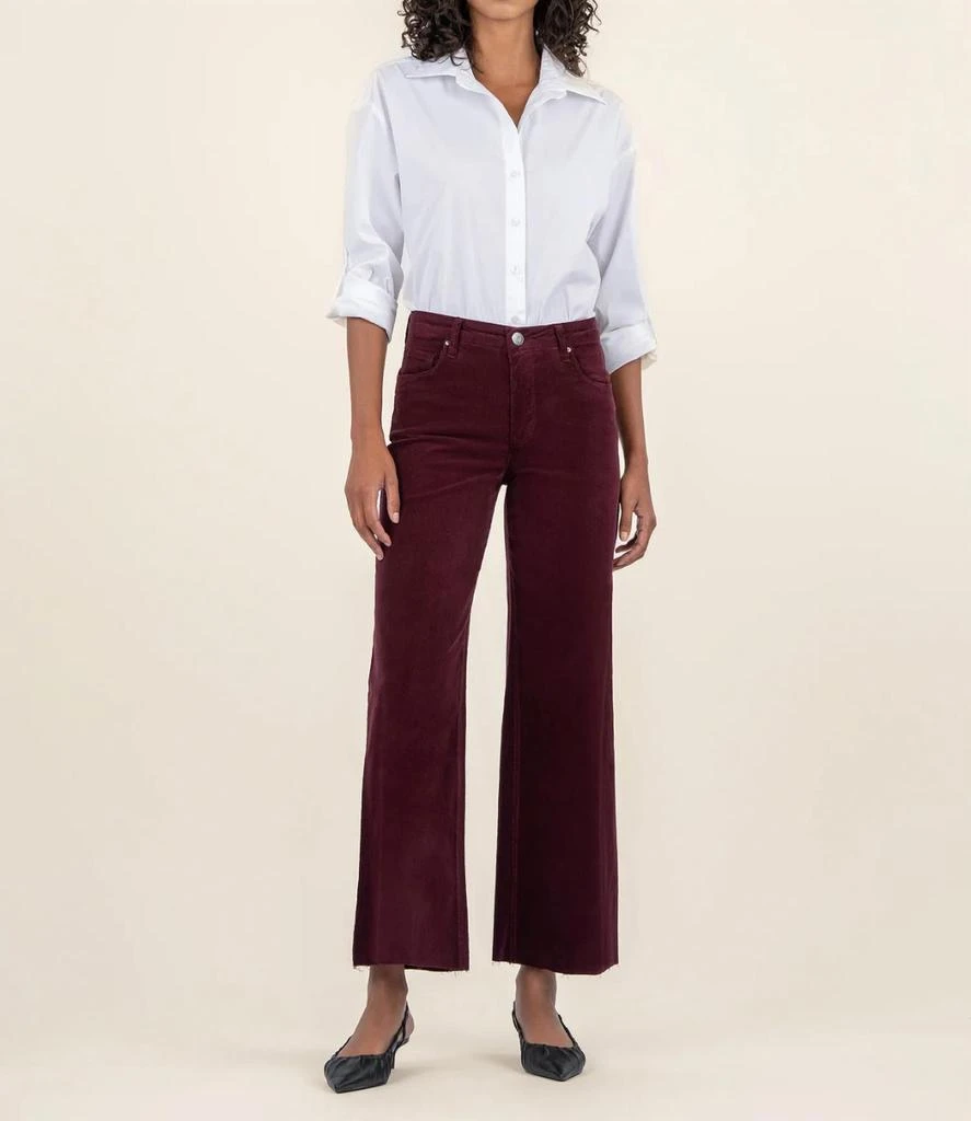 KUT from the Kloth Kut From The Kloth - Meg High Rise Wide Leg Raw Hem Pants 1