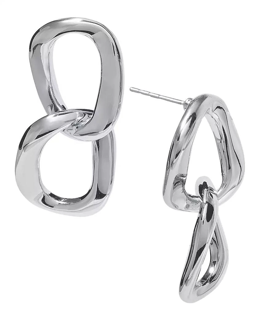 On 34th Sculptural Chain Link Double Drop Earrings, Created for Macy's 1