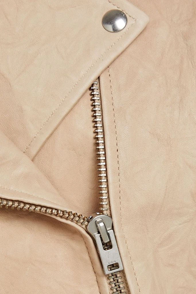 IRO Marom fringed crinkled-leather biker jacket 4