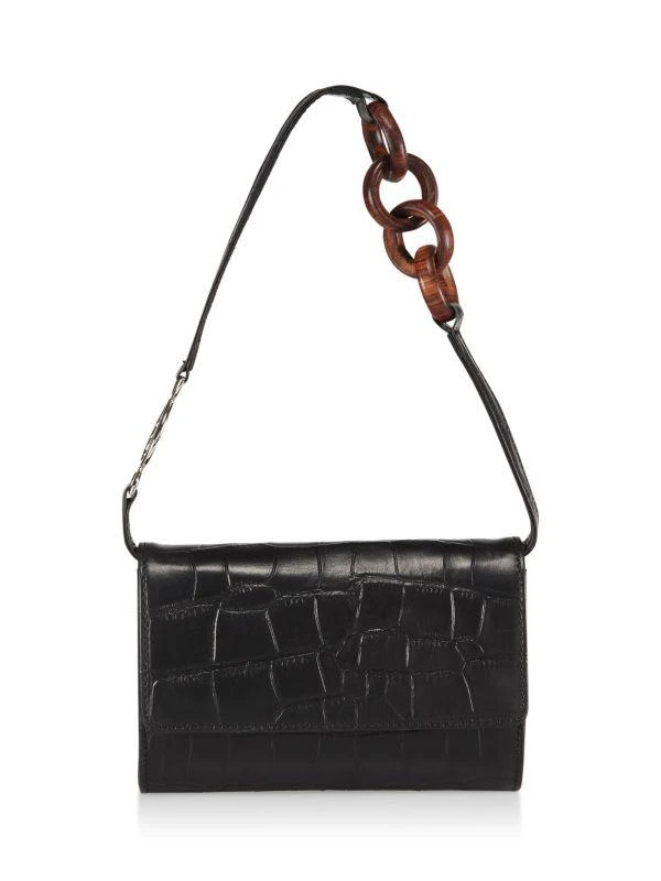 Brother Vellies Lijadu Croc-Embossed Leather Shoulder Bag 1