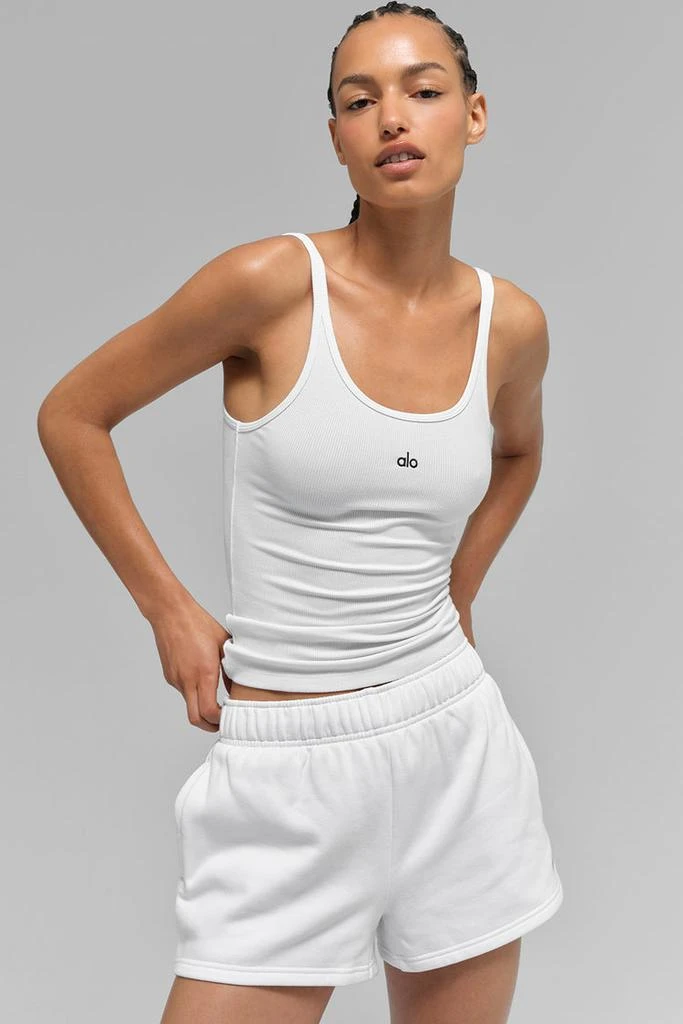 Alo Ribbed Prosper Tank - White 4