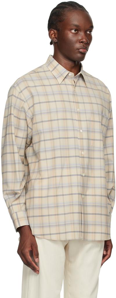 AURALEE Beige Check Shirt