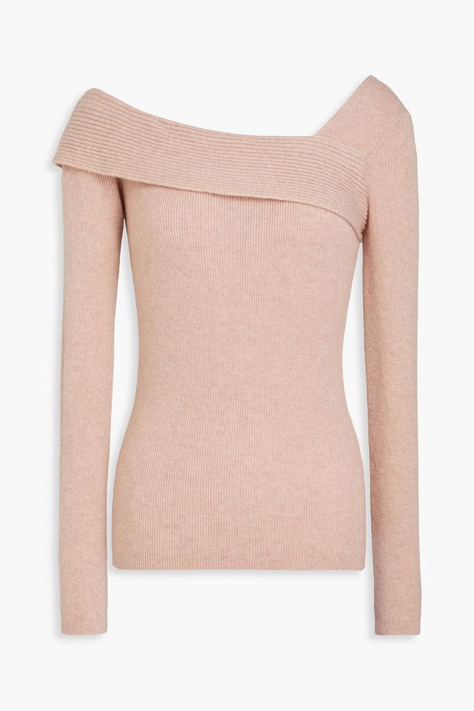 Naadam Asymmetric ribbed wool and cashmere-blend sweater