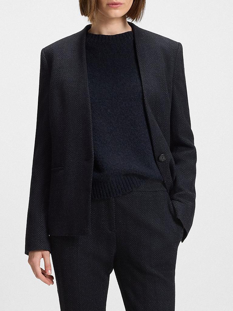 Hugo Boss Crease-Resistant Regular-Fit Blazer in Herringbone Jersey
