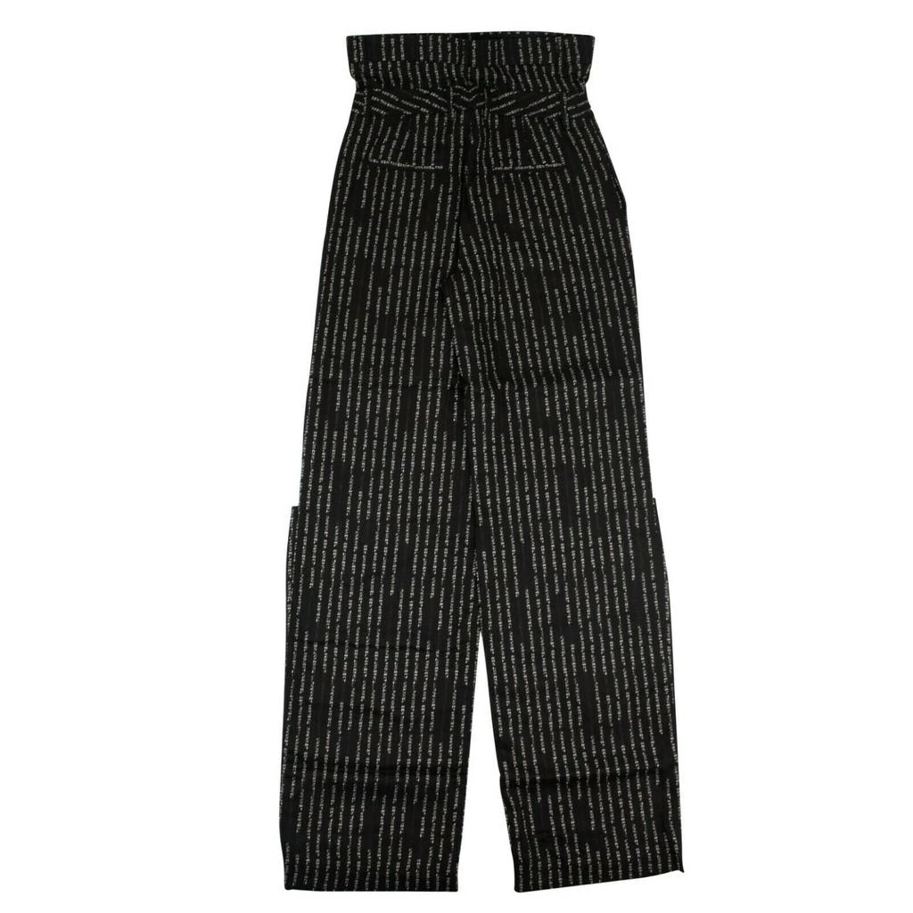 Unravel Project Striped Wide Leg Pants - Black 2